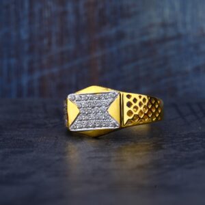 Mens Gold Cz Ring-MR172