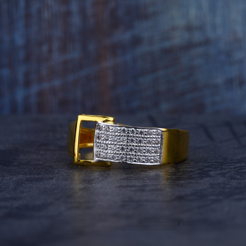 Mens Gold Cz 22K Ring-MR154