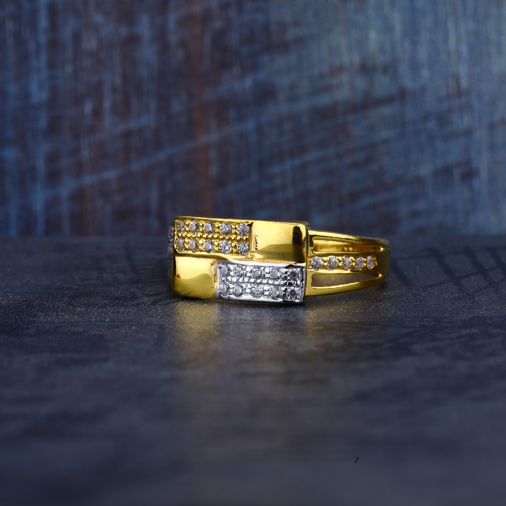 Mens Cz Gold 916 Ring-MR151
