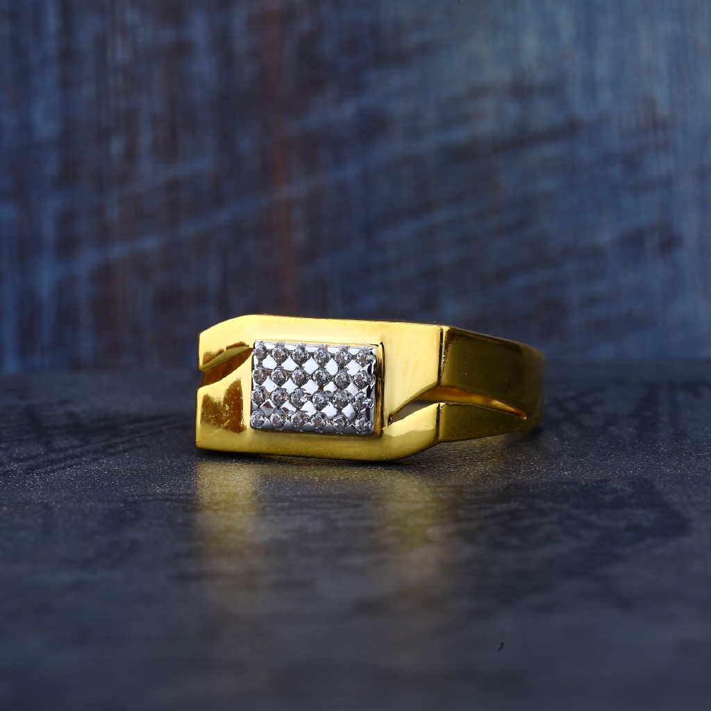 Mens Cz Gold 22K Ring-MR139