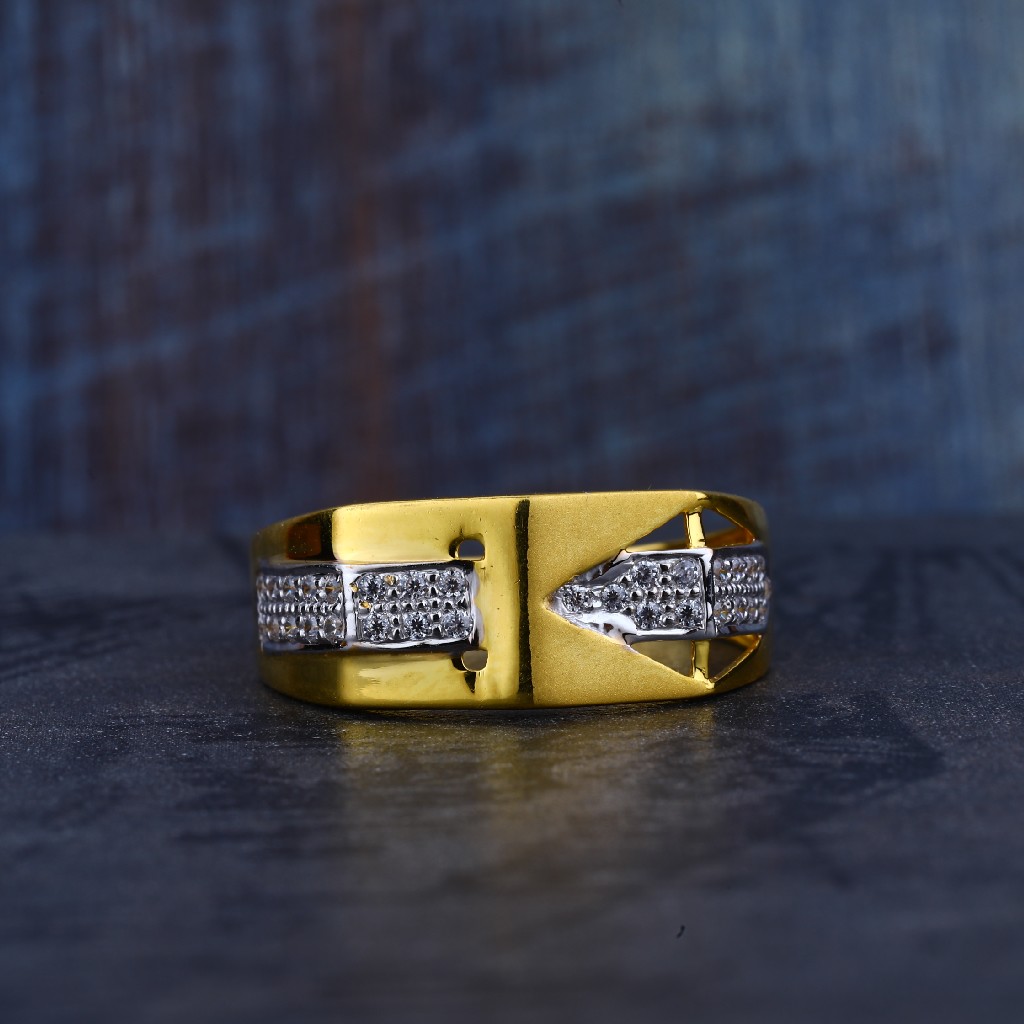 Mens Cz Gold Ring-MR135 - Image 3