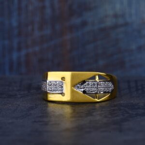 Mens Cz Gold Ring-MR135