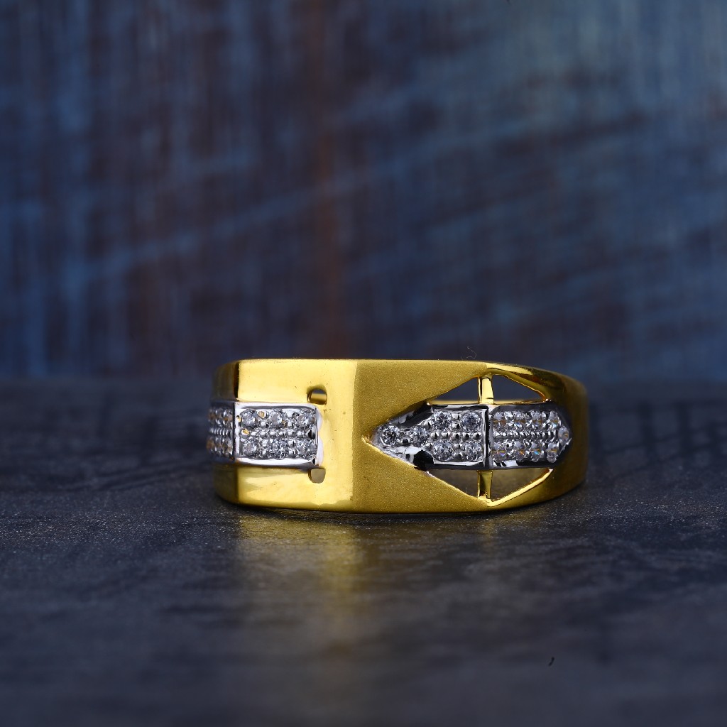 Mens Cz Gold Ring-MR135