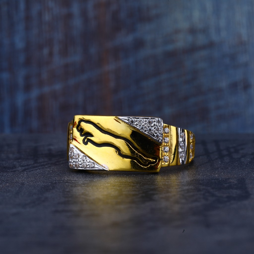 Cz Gold Mens Ring-MR134