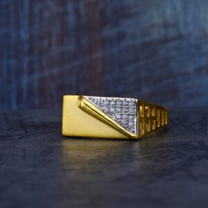 Mens Gold Cz 22K Ring-MR131