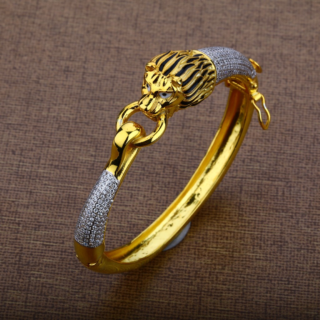 Mens 916 Gold Kada Bracelet-MKB14