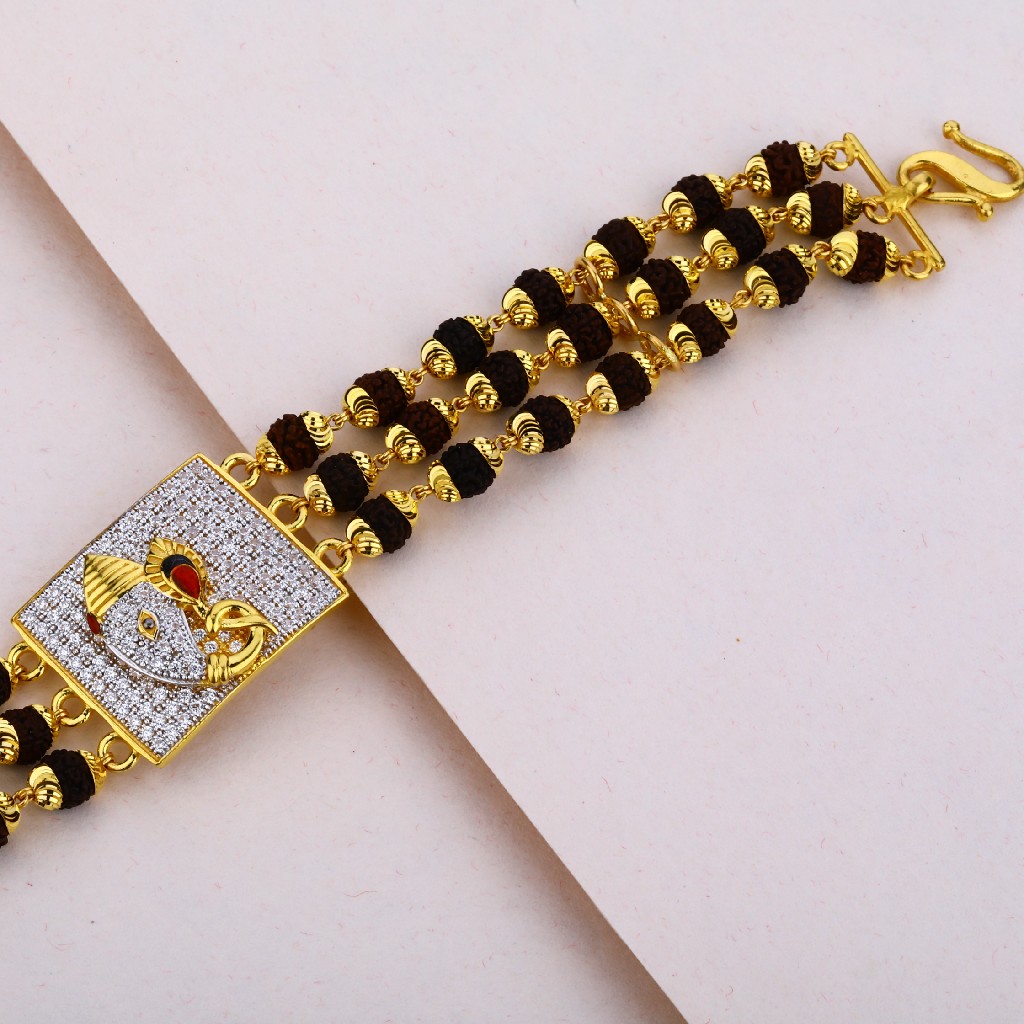 Mens Rudraksha Gold 22K Bracelet-MRB13