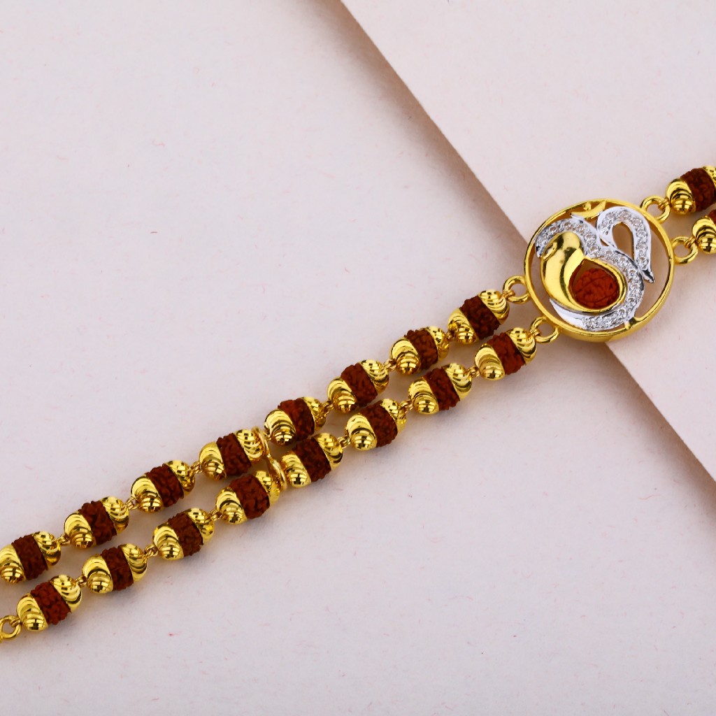 Mens Gold Rudraksha Bracelet-MRB08