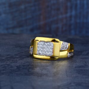 Mens Daily Wear Gold Exclusive Cz 22K Ring-MR108