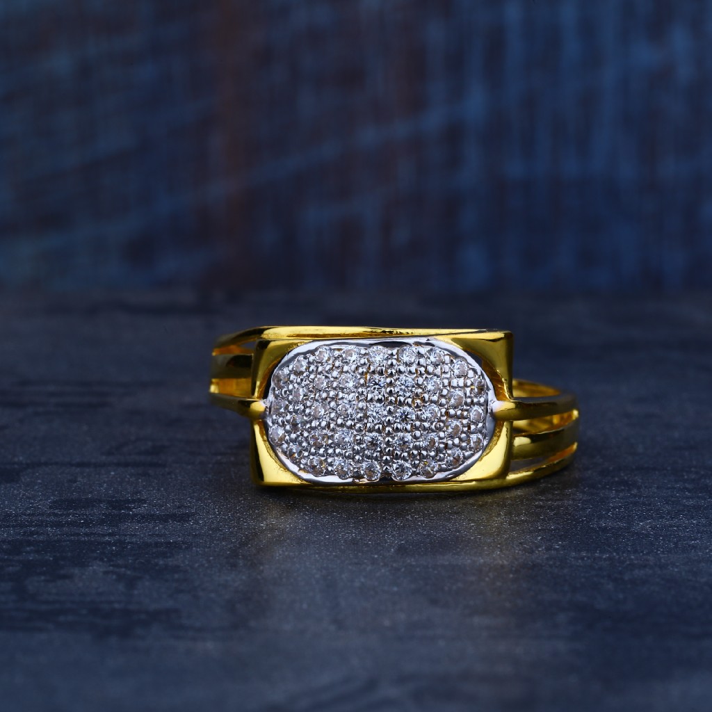 Mens 916 Gold Fancy Ring-MR97 - Image 2