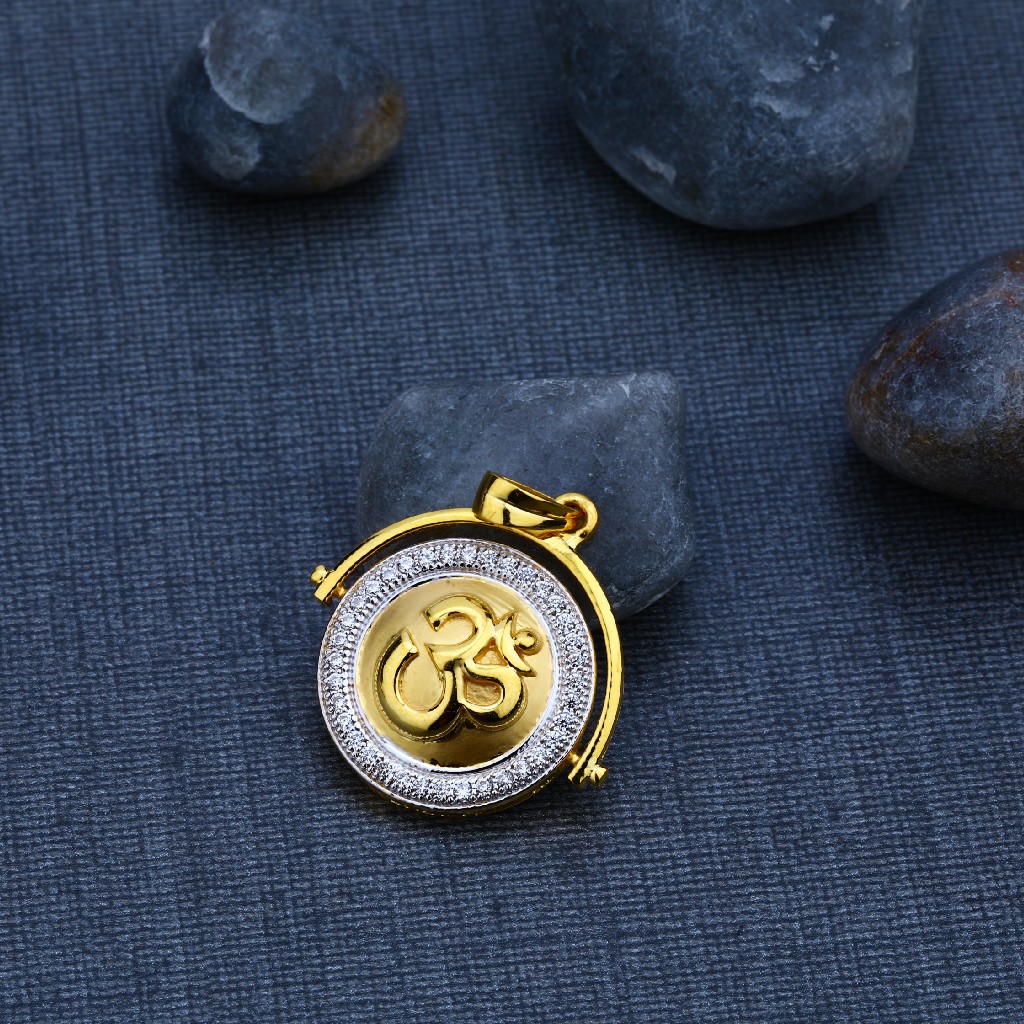 916 Gold Om God Pendant-GP57