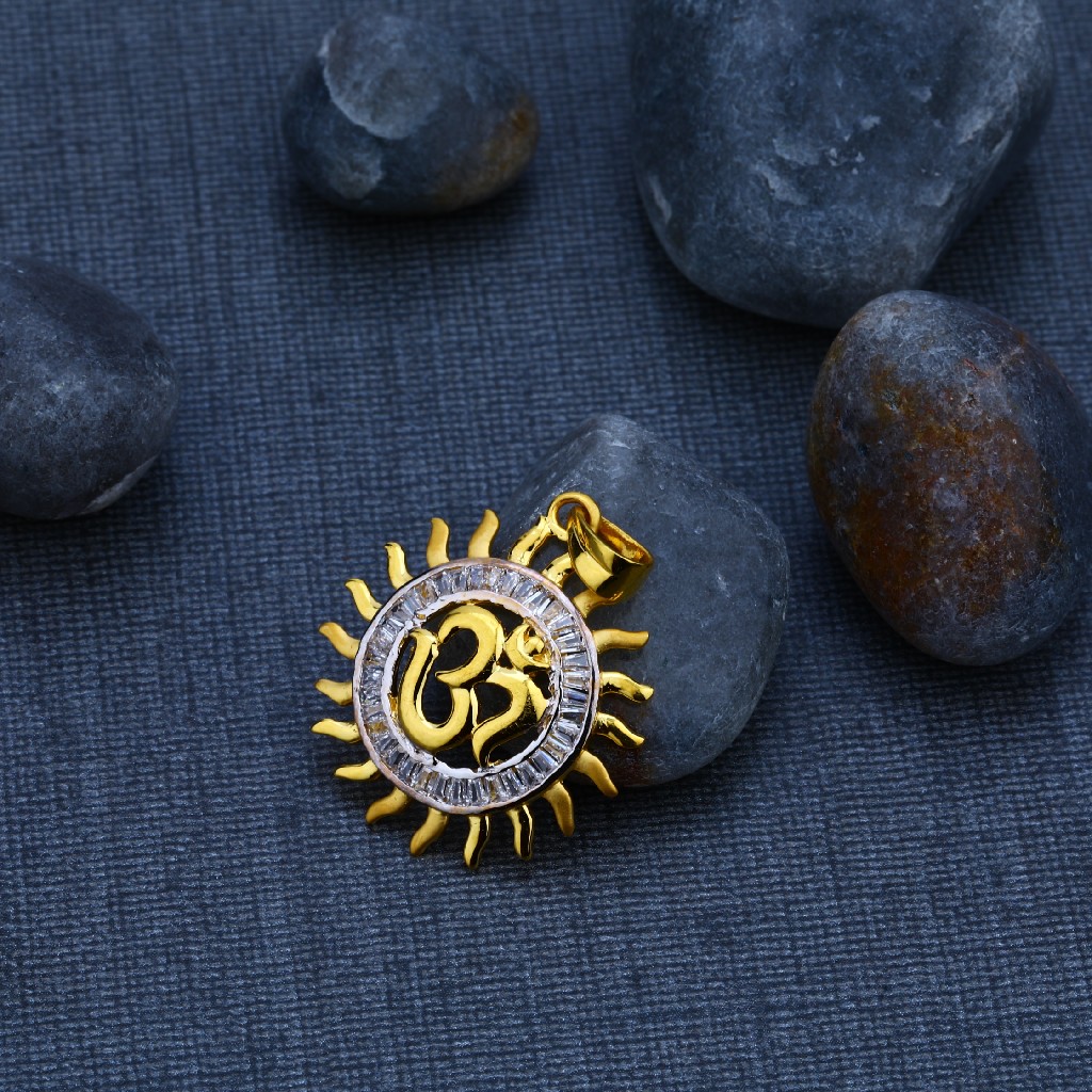 Surya Om God 916 Gold Pendant-GP51
