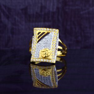 Mens Om God Gold 22K Ring-MGR59