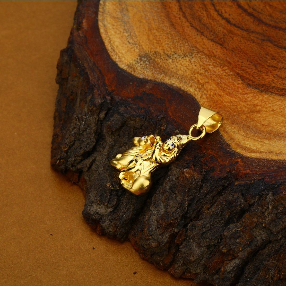 Hollow 18K Gold Krishna Pendant-HLP51
