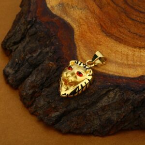 Mens 18K Hollow Gold Lion Pendant-HLP43