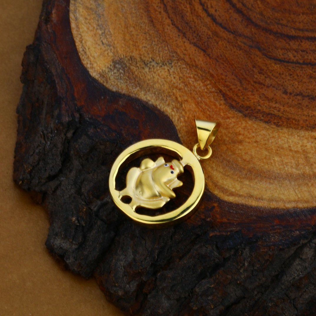 Simple Daily Wear 18K God Ganesha Pendant-HLP39