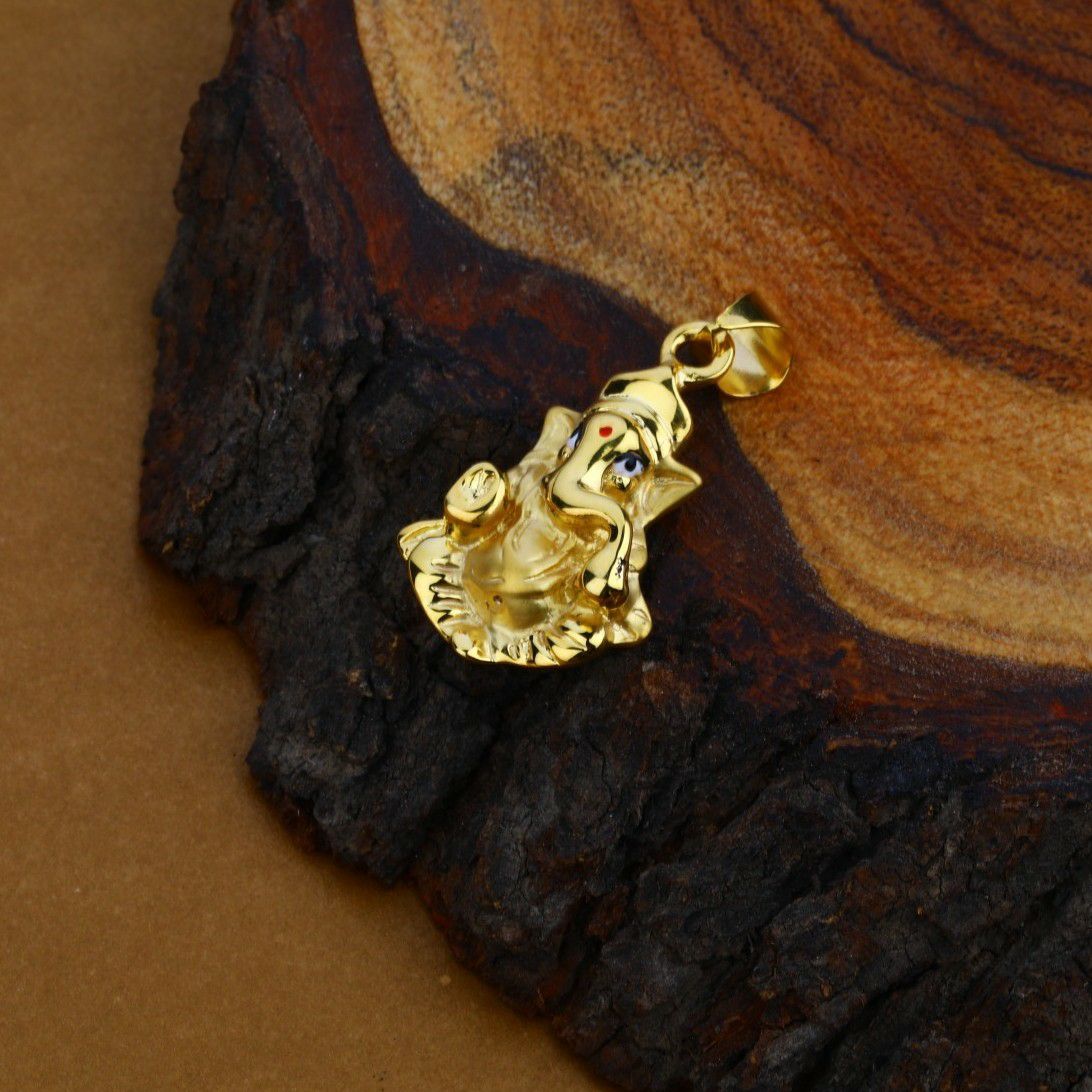 God Ganesha 18K Gold Pendant-HLP34