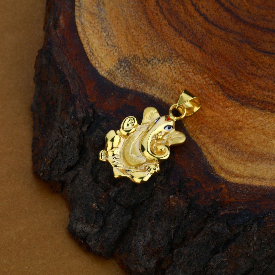 Hollow Gold 18K Ganpati God Pendant-HLP33