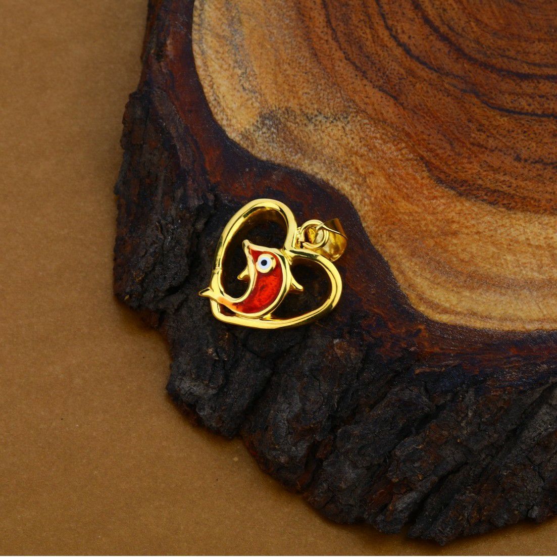 Fancy 18K Hollow Gold Pendant-HLP24