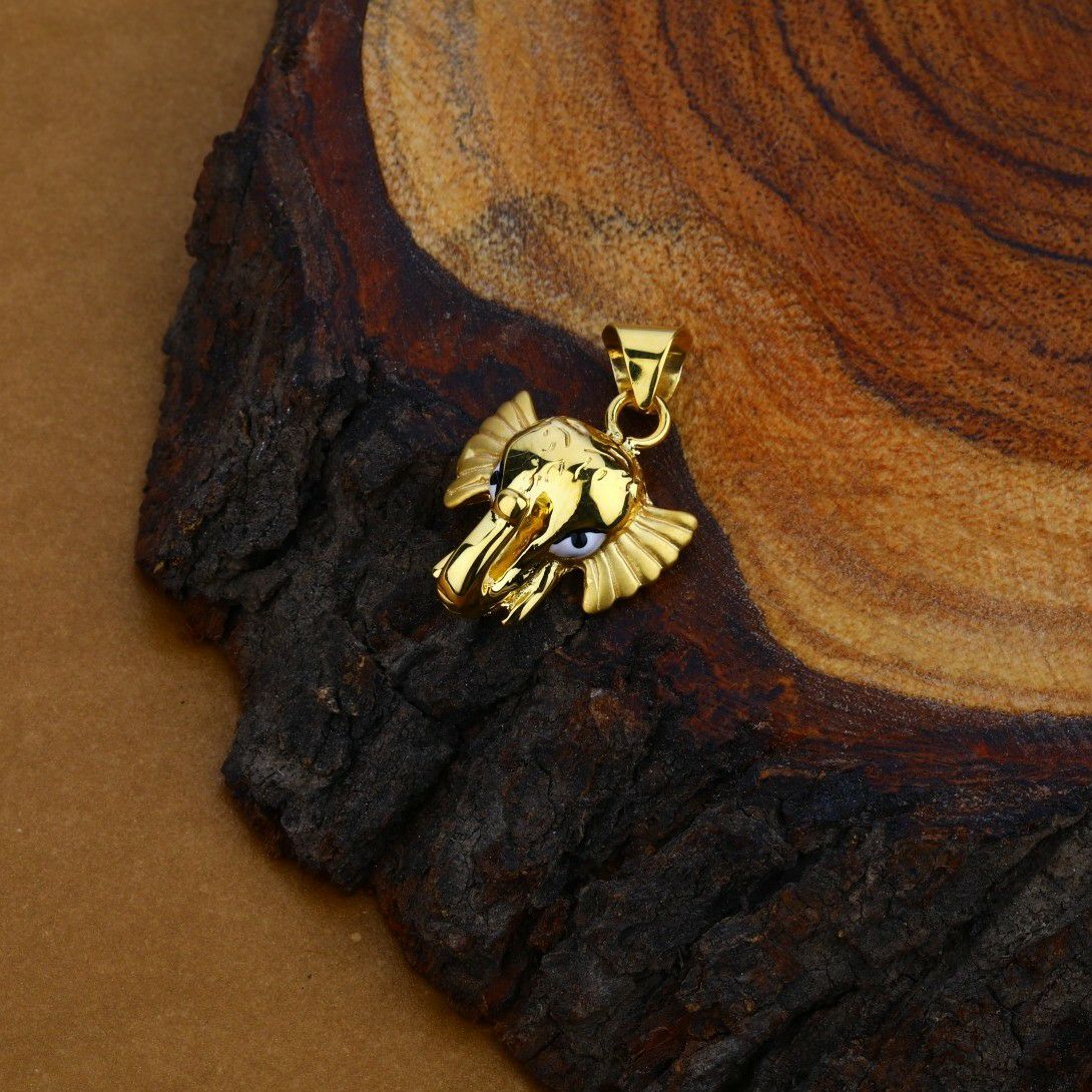 18K Elephant Design Gold Hollow Pendamt-HLP23