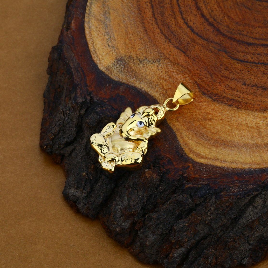 God Ganpati 18K Gold Hollow Pendant-HLP17