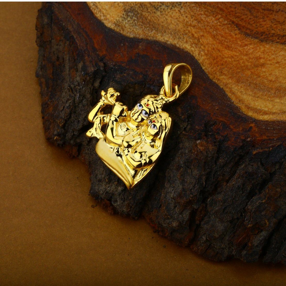 Radha Krishna God 18K Hollow Pendant-HLP10