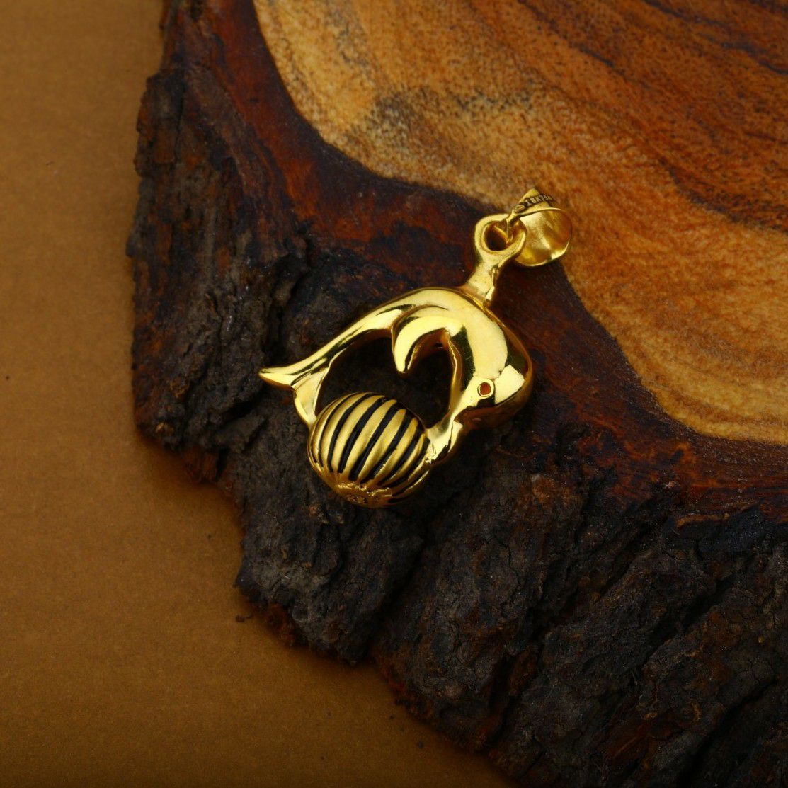 Dolphin Design Exclusive 18K Hollow Gold Pendant-HLP09