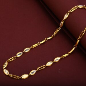 Mens 916 Simple Plain Gold Chain-MTC94