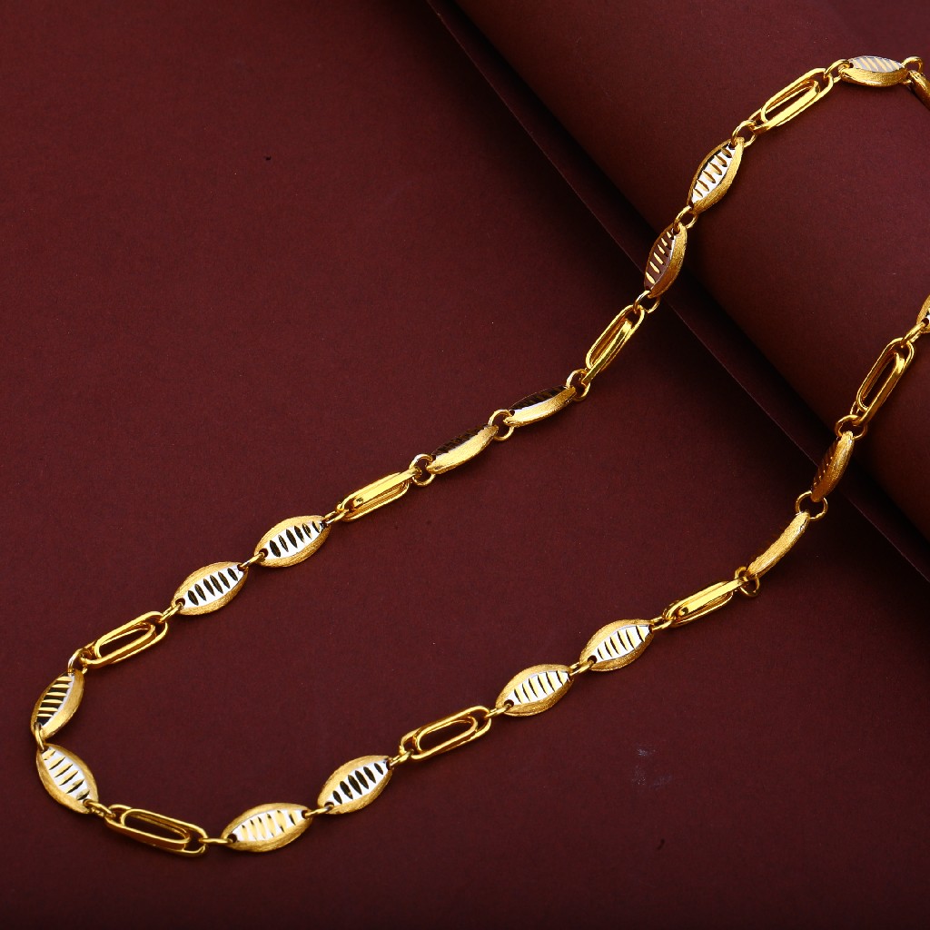 Mens 916 Simple Plain Gold Chain-MTC94