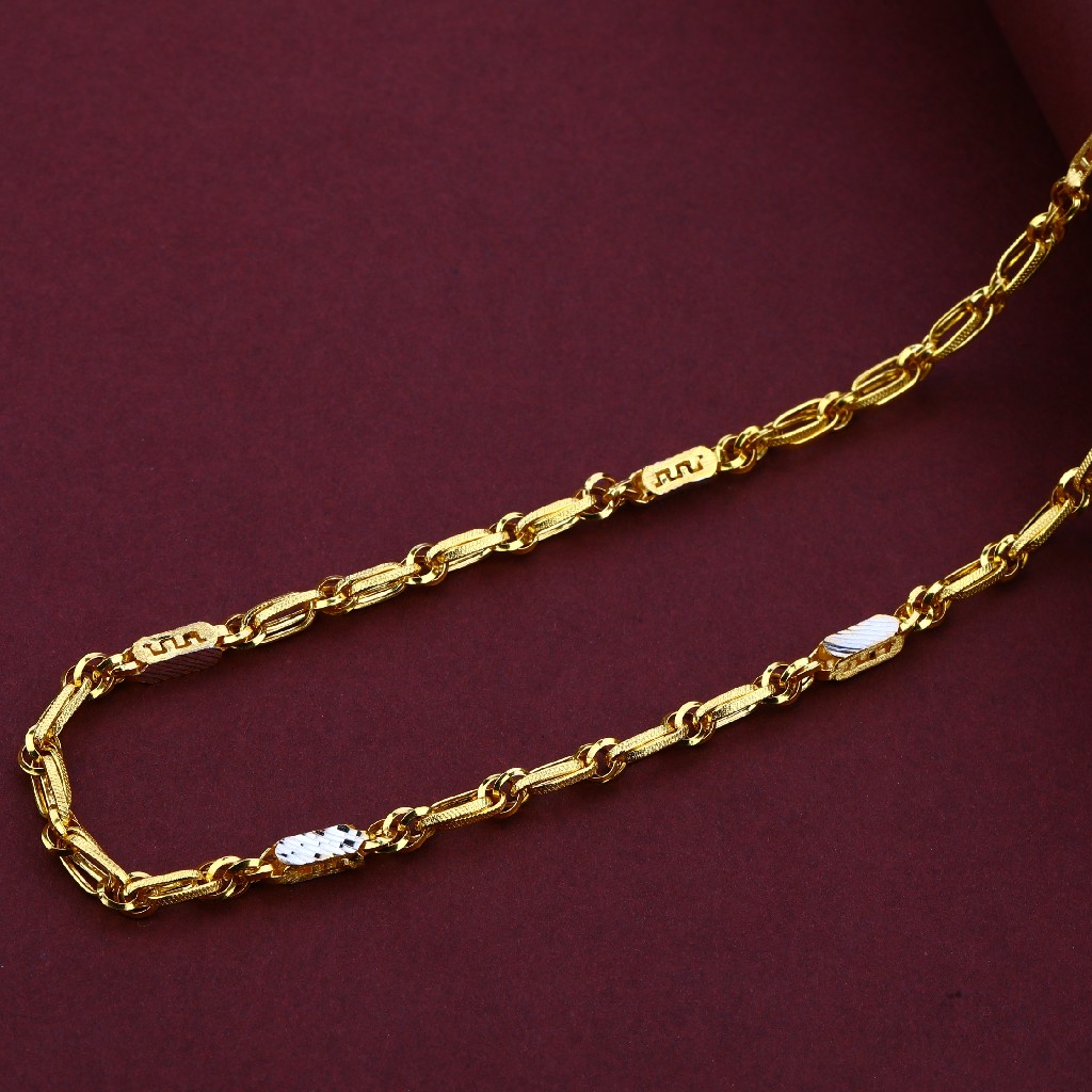 Mens 22K Gold Fancy Italian Plain Chain-MTC70