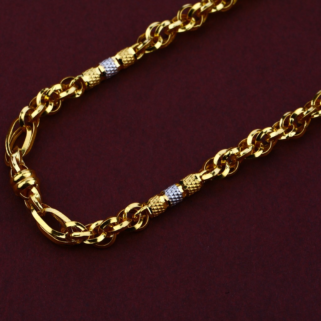 Mens 916 Gold Italian Fancy Turkey Chain-MTC62 - Image 3