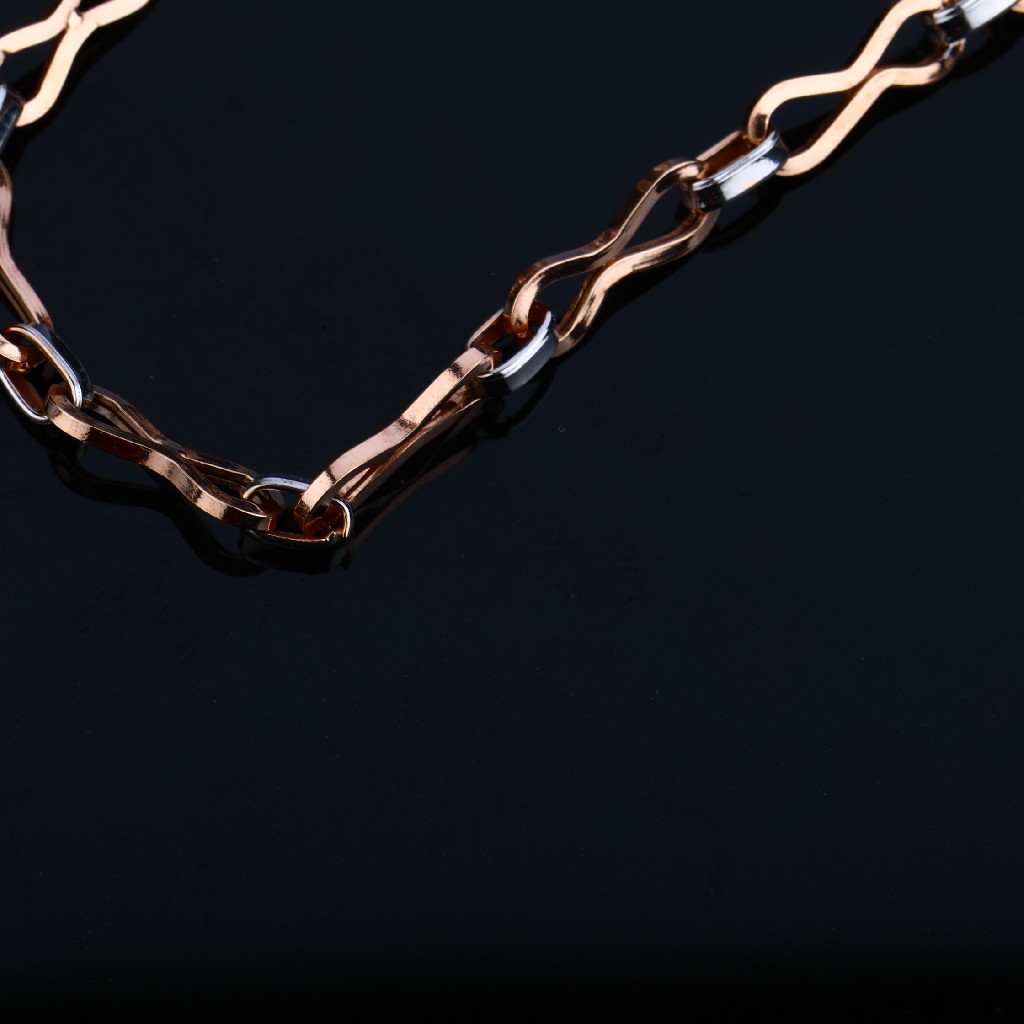 Daily Wear Cz 18K Rose Gold Mens Chain-RMC33 - Image 3