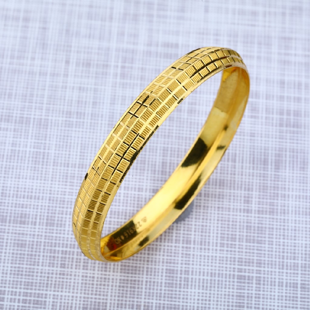 916 Gold Daily Wear Mens Punjabi Kada-MPKB07