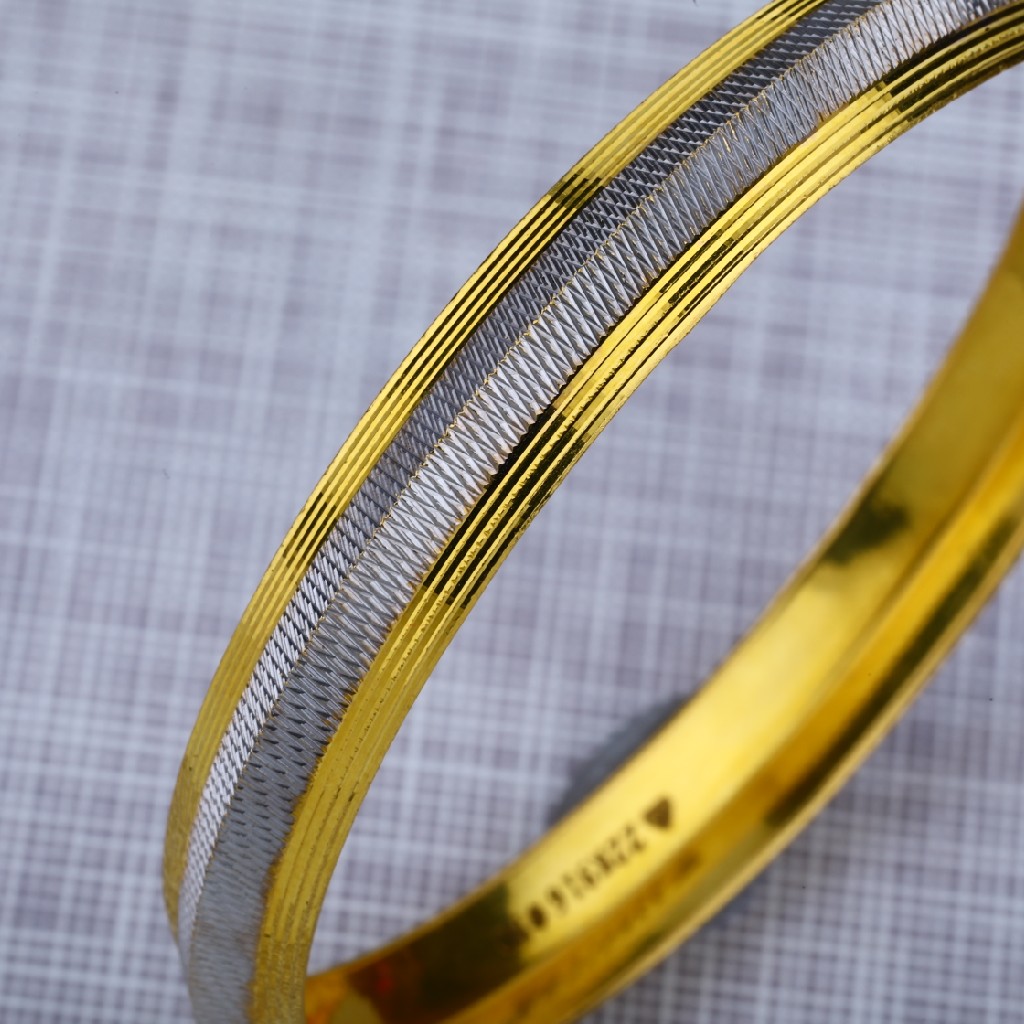 916 Gold Rodium Punjabi Mens Kada-MPKB06 - Image 2