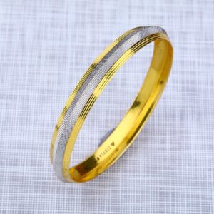 916 Gold Rodium Punjabi Mens Kada-MPKB06