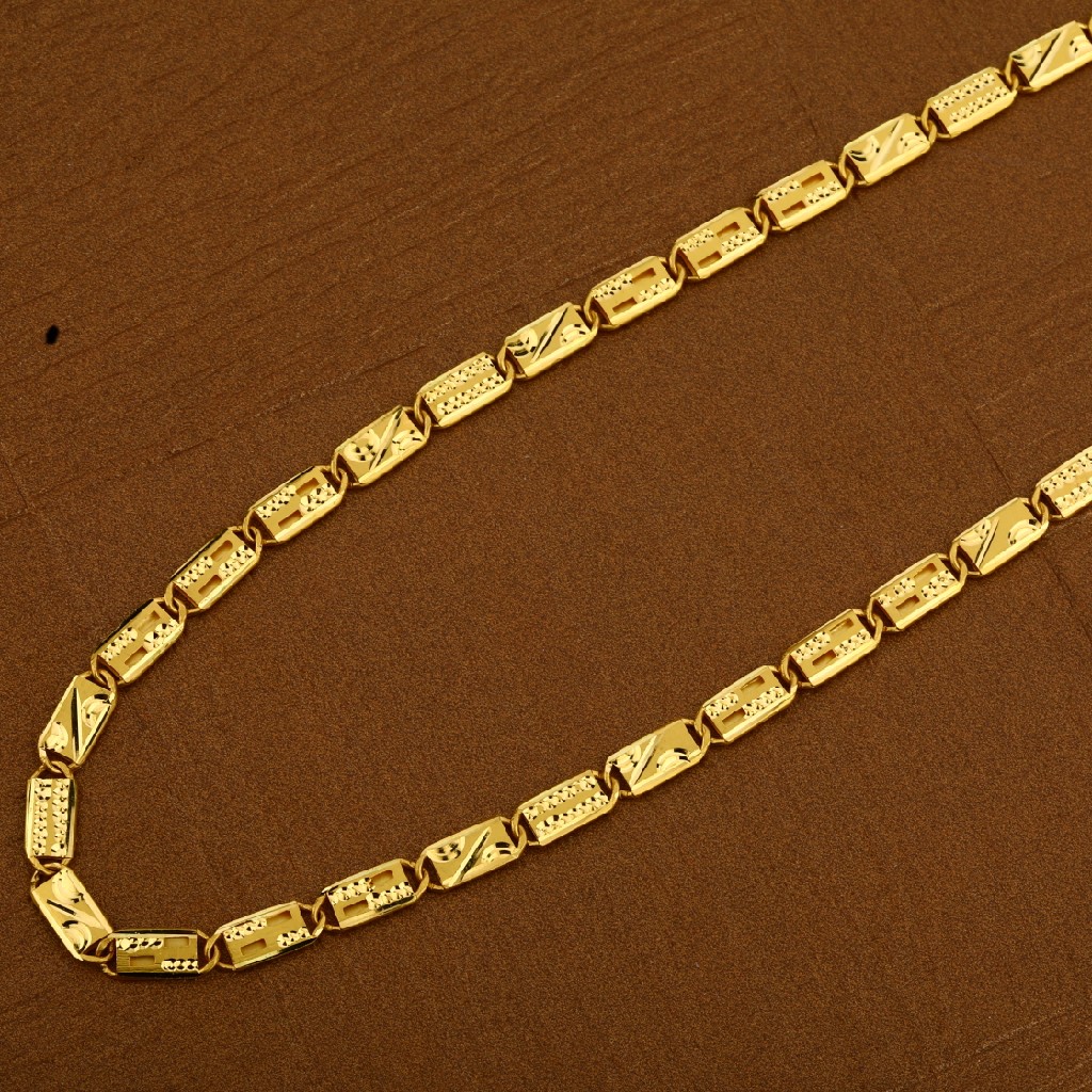 Mens Nawabi Gold Plain Casting 916 Chain-MNC16