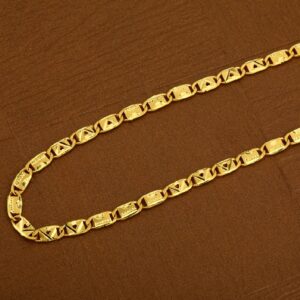 916 Gold Nawabi Plain Mens Chain-MNC15