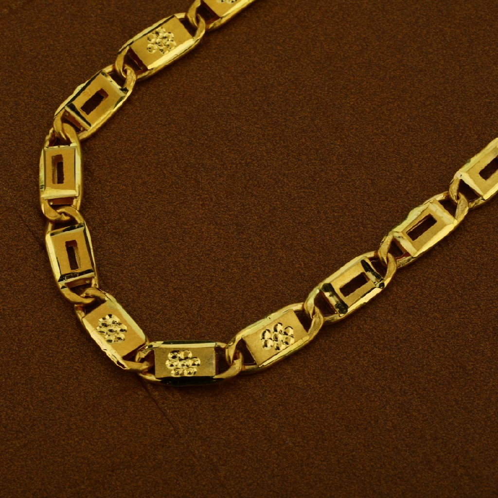 Mens 22K Fancy Nawabi Gold Chain-MNC13 - Image 4