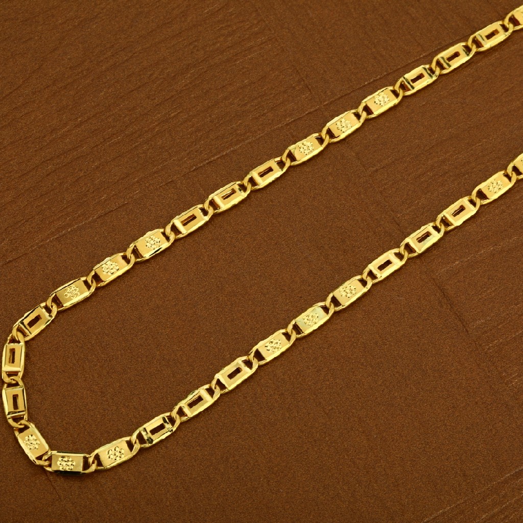Mens 22K Fancy Nawabi Gold Chain-MNC13 - Image 2