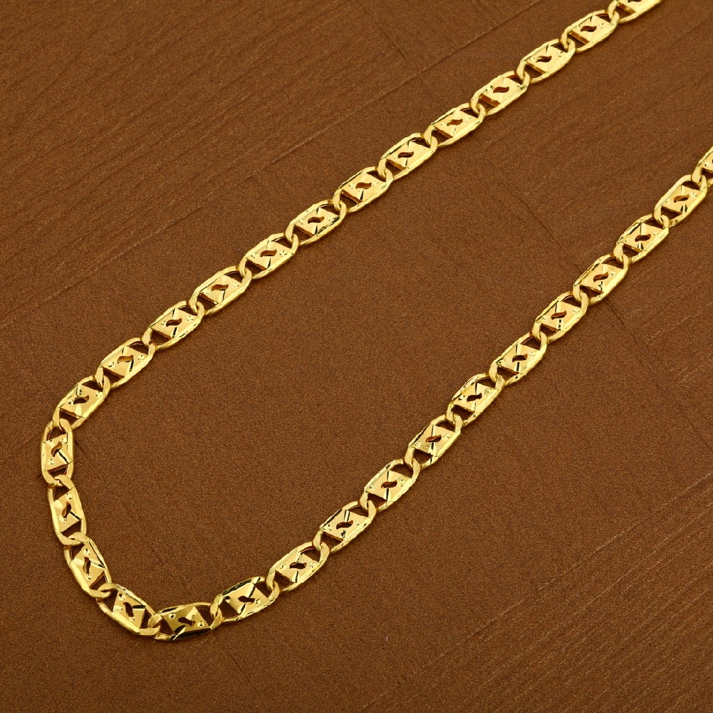 Mens 916 Nawabi Gold Plain Cz Chain-MNC11