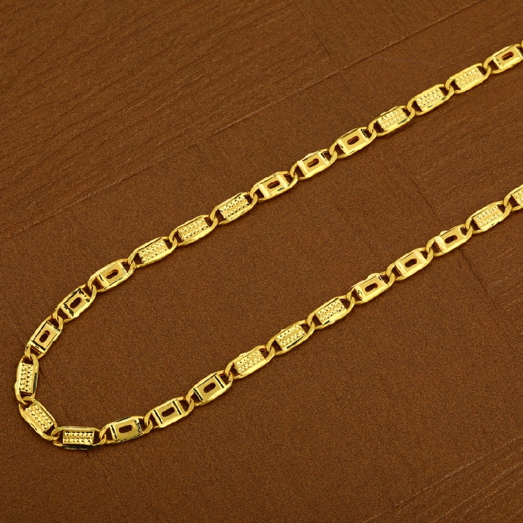 Mens Plain Gold 916 Nawabi Chain-MNC08