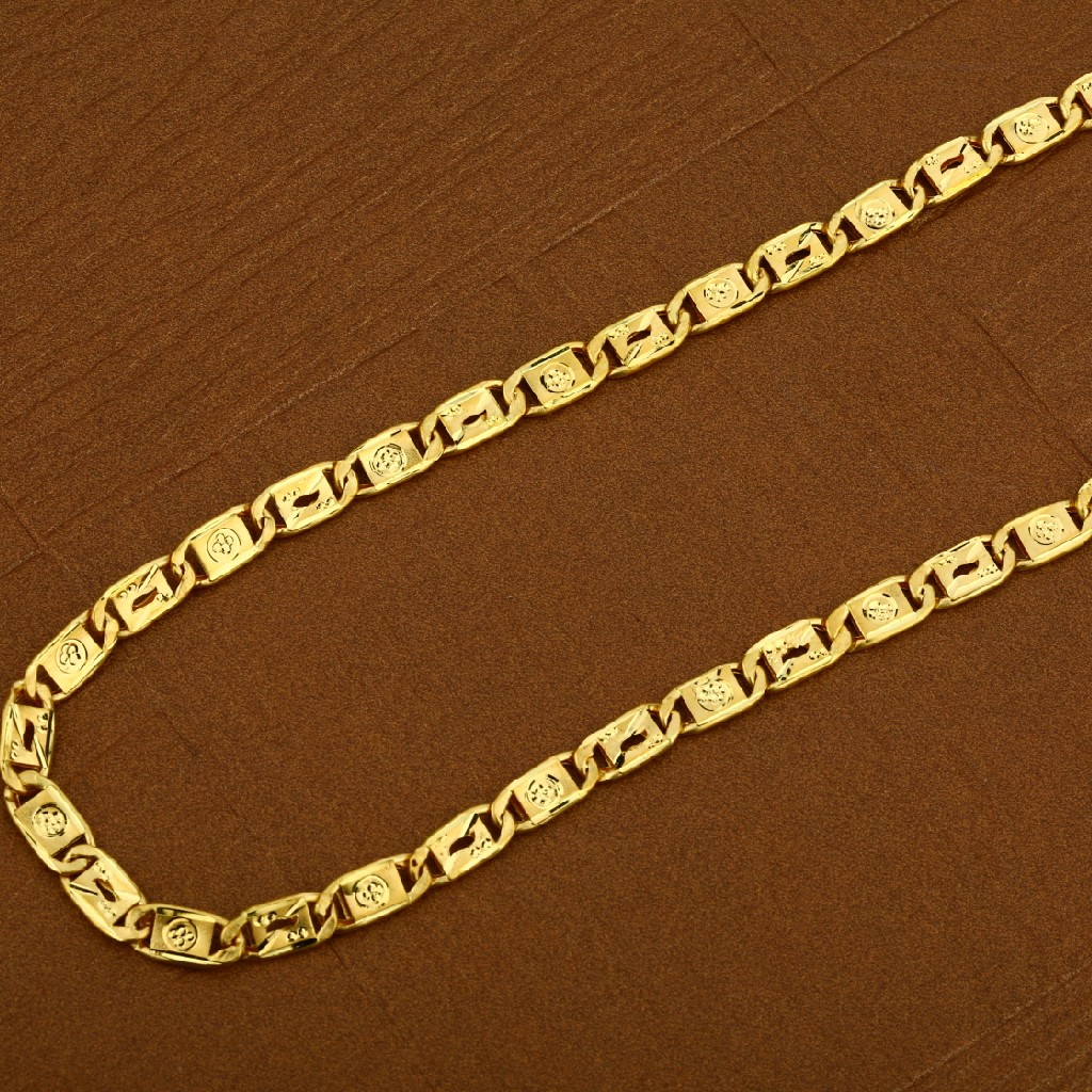 Mens 916 Nawabi Gold Plain Chain-MNC07