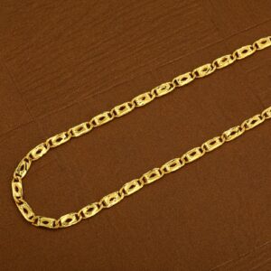 Mens 22K Plain Gold Nawabi Chain-MNC06