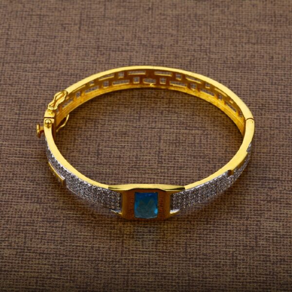 Mens Fancy 916 Blue Stone Kada Bracelet-MKB03 - Jewelxy