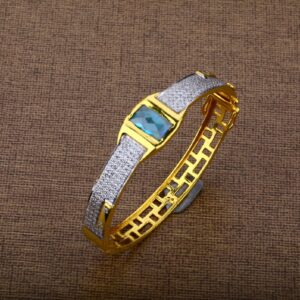 Mens Fancy 916 Blue Stone Kada Bracelet-MKB03