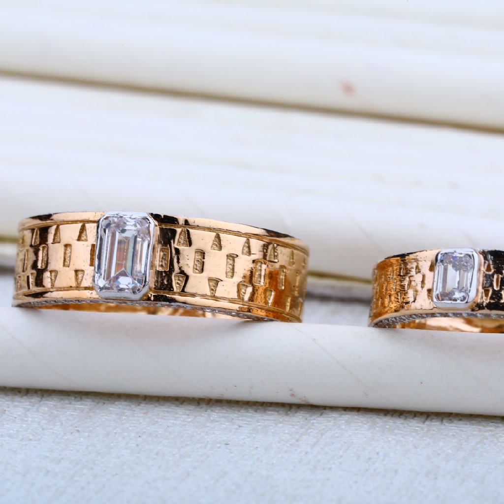 Rose Gold Engagement Designer 18K Couple Ring-RCR13 - Image 3