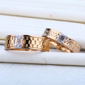 Rose Gold Engagement Designer 18K Couple Ring-RCR13