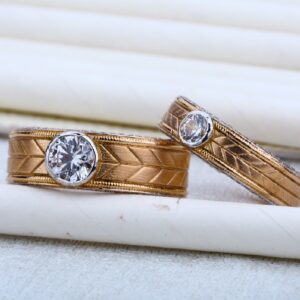 Mens Rose Gold 18K Fancy Engagement RING-RCR09