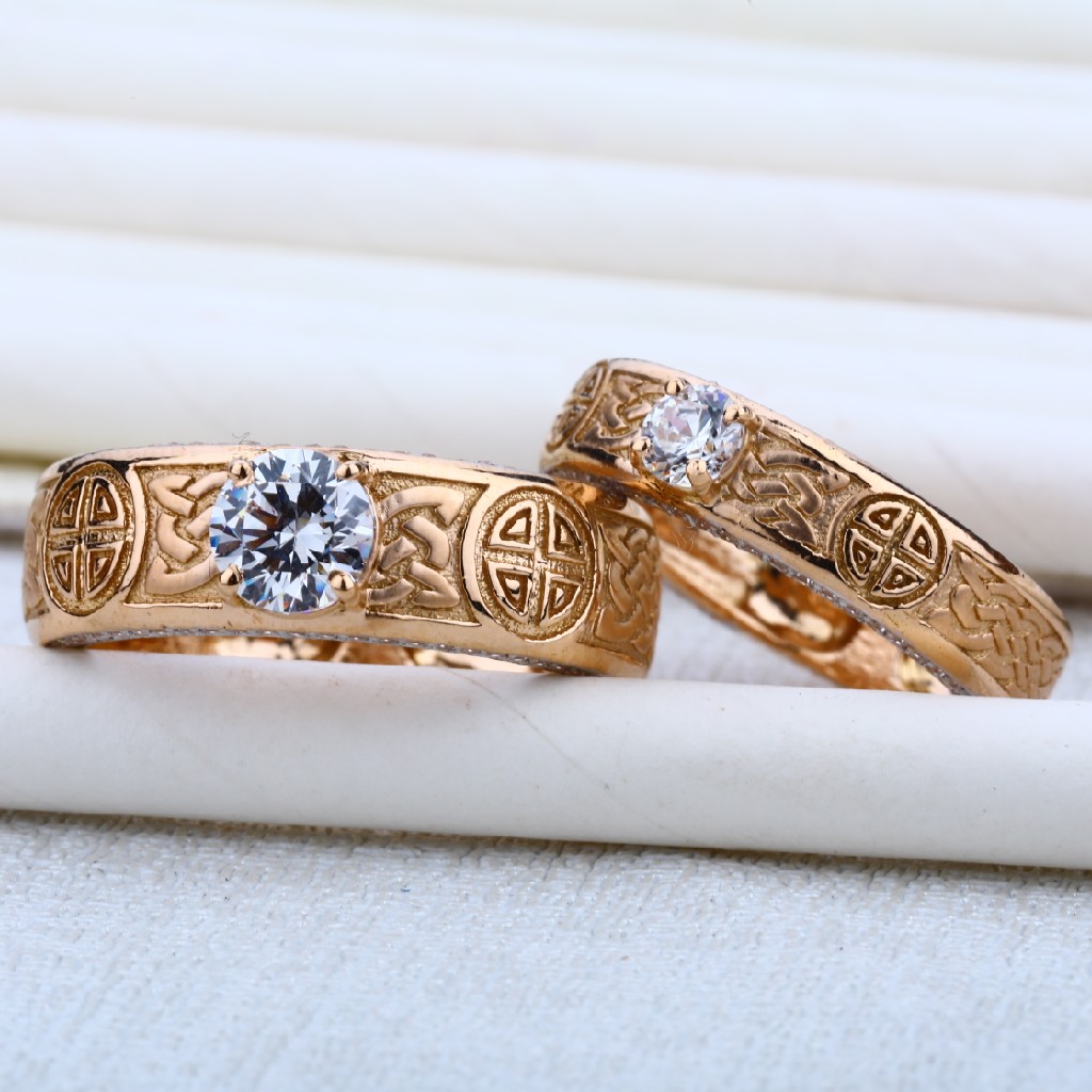 Engagement 18K Cz Rose Gold Ring-RCR08
