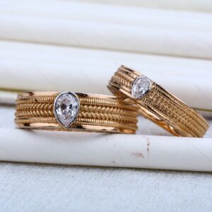 Rose Gold Engagement Gold Rose Ring-RCR06